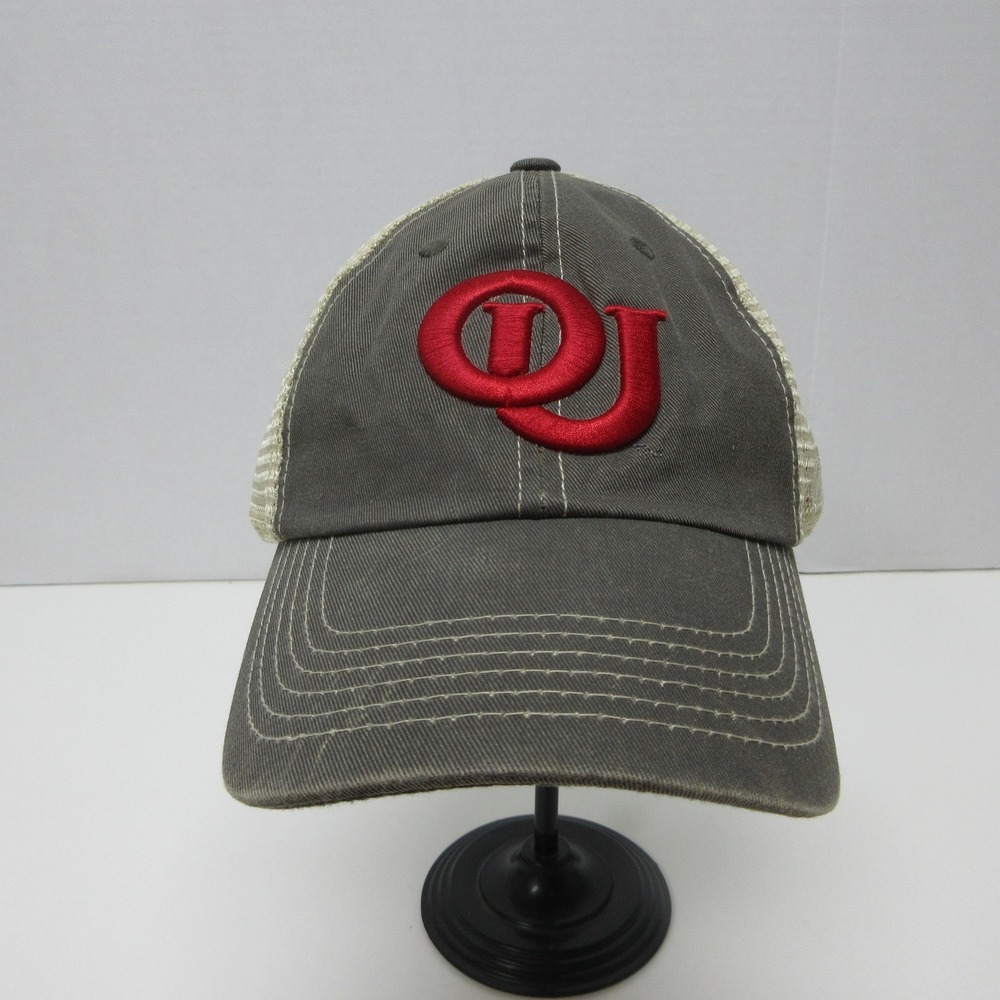 Oklahoma Sooners OU Trucker Hat‎ Cap Snap Back OS Gray Mesh NCAA College Vault